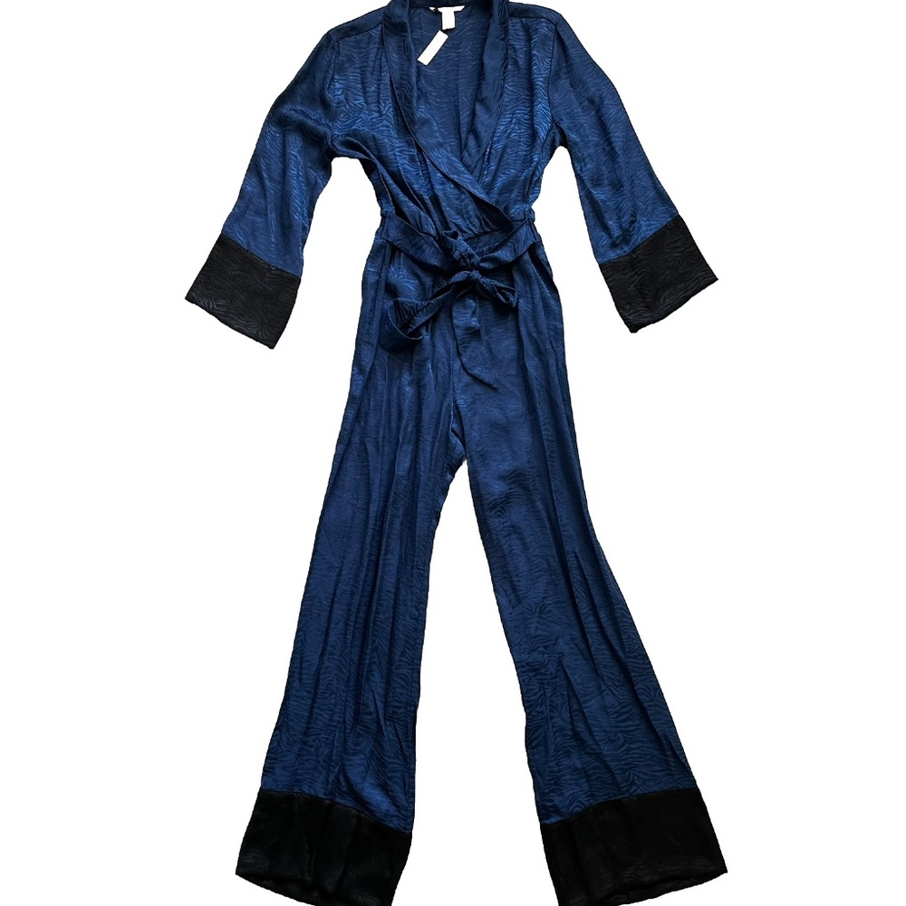 VICTORIA’S SECRET Printed Zebra Jumpsuit Tie Waist Pajama Loungewear XS - Picture 3 of 11